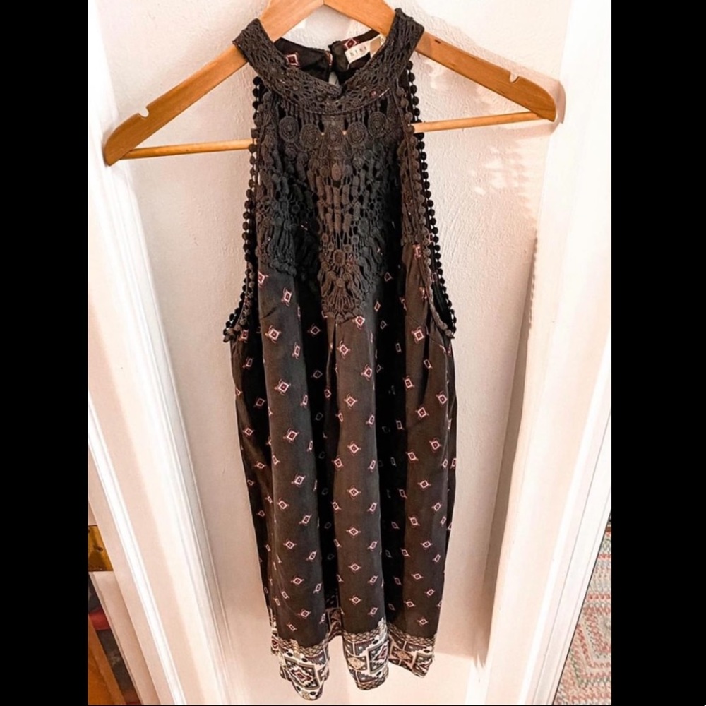 Black High Neck Mini Dress